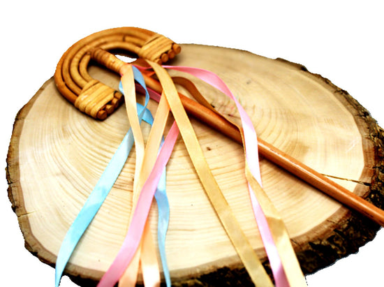 Rainbow Rattan Wand – A Sustainable Sensory Play Magic Wand