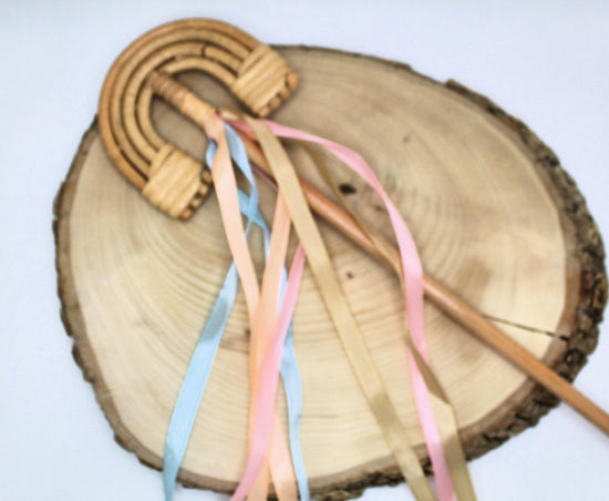 Rainbow Rattan Wand – A Sustainable Sensory Play Magic Wand